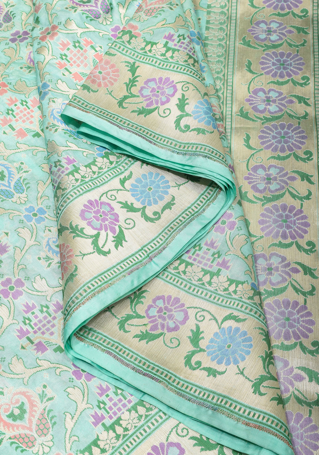 Sky Blue Patola Meenakari Banarasi Katan Silk Saree with Paithani Border and Pallu | SILK MARK CERTIFIED