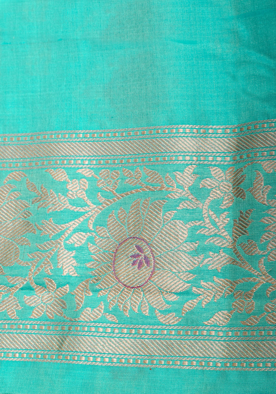 Aqua Banarasi Meenakari floral Brocade Katan Silk Saree | SILK MARK CERTIFIED