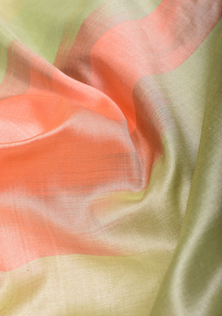 Exquisite Banarasi Katan Silk Saree with Pastel Ombre Weave and Alfi 2 side equal border  | SILK MARK CERTIFIED