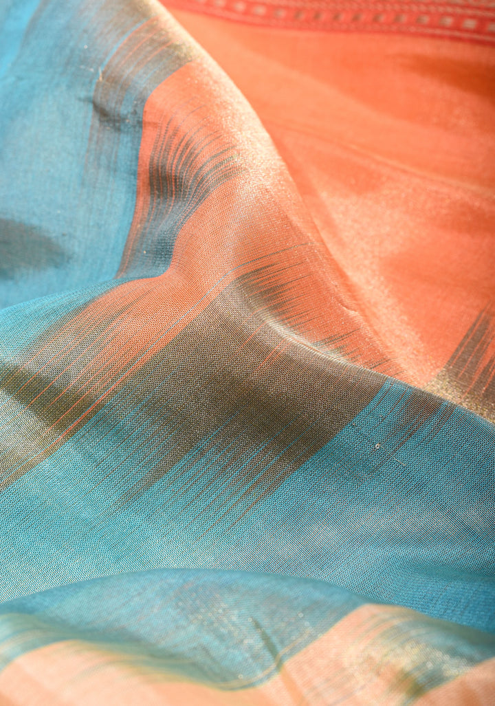 Exquisite Banarasi Tissue Silk Saree with Pastel Ombre Weave and Alfi border | SILK MARK CERTIFIED | SHOBITAM