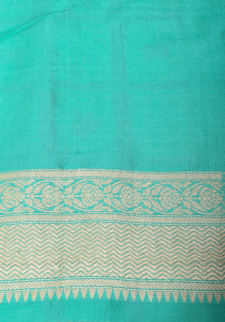 Patola Jaal Banarasi Saree with Meenakari Resham in Pastel Aqua  | SILK MARK CERTIFIED