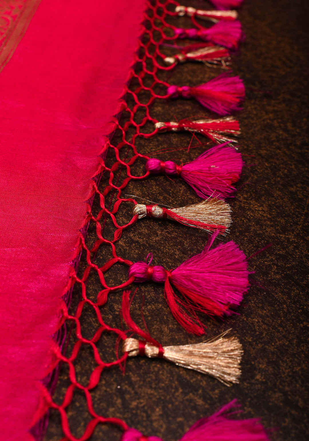 Pink Banarasi Meenakari Jaal Katan Silk Saree with zari border  | SILK MARK CERTIFIED