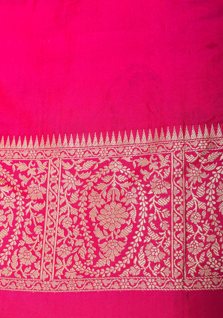 Multicolor Exquisite Rangkaat Design Floral Jaal Banarasi Katan Silk Saree with Zari Border | SILK MARK CERTIFIED