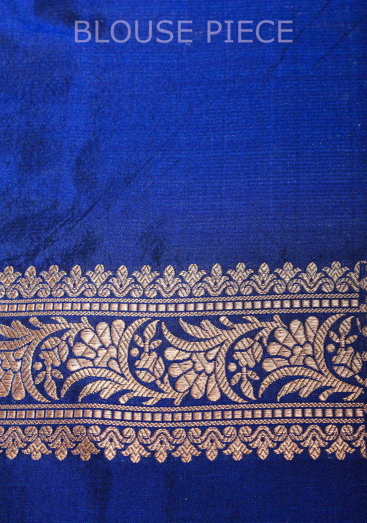 Exquisite Lapis Blue Banarasi Katan Silk Saree with Chunri Buttis and Zari Borders| SILK MARK CERTIFIED