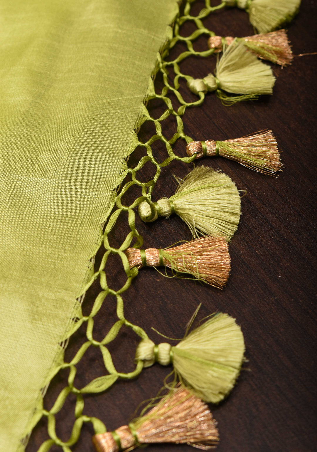 Tea Green Pure Banarasi Katan Silk Saree with Chunri Buttas  and Zari Border | SILK MARK CERTIFIED