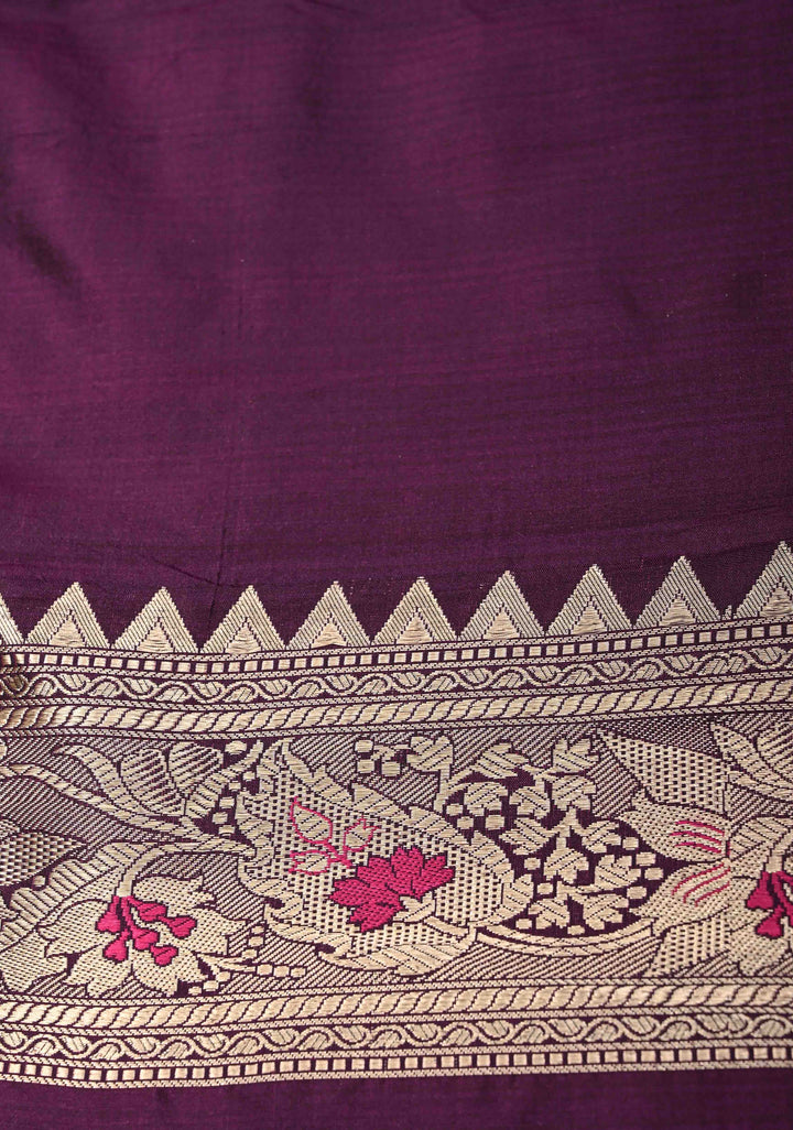 Multicolor Exquisite Rangkaat Style Floral Jaal Banarasi Brocade Katan Silk Saree with Zari Border | SILK MARK CERTIFIED
