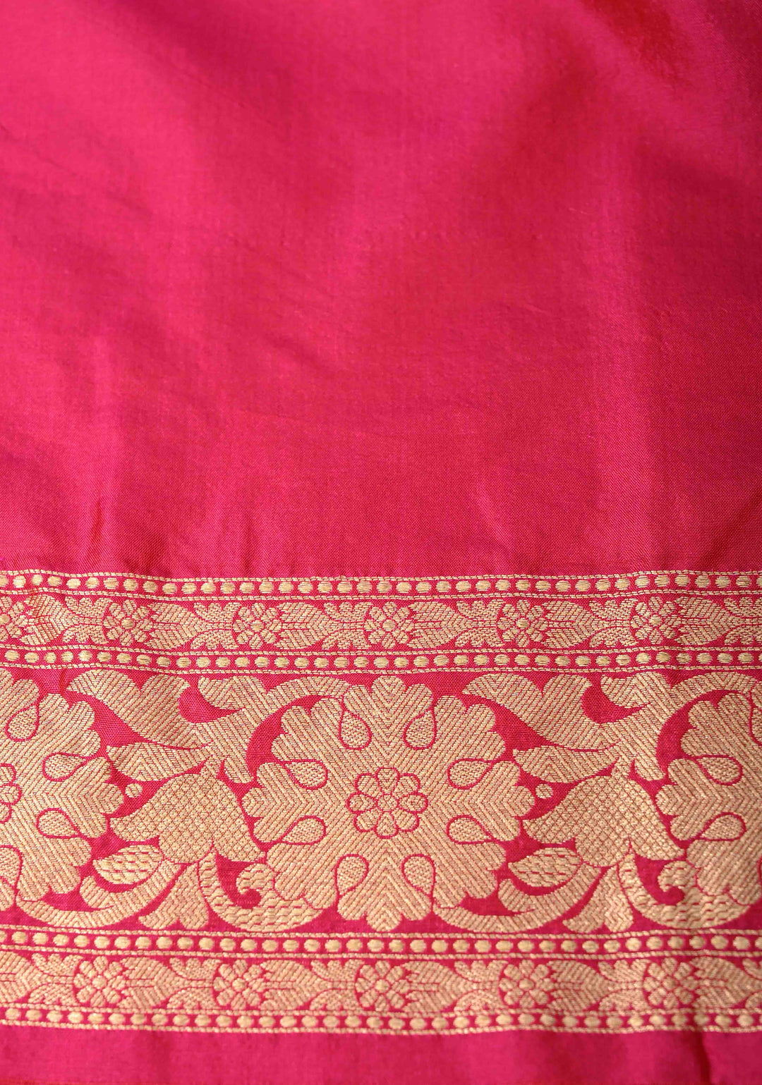 Banarasi Katan Silk Saree in Persian Rose with Chunri Buttis and Zari Border | SILK MARK CERTIFIED