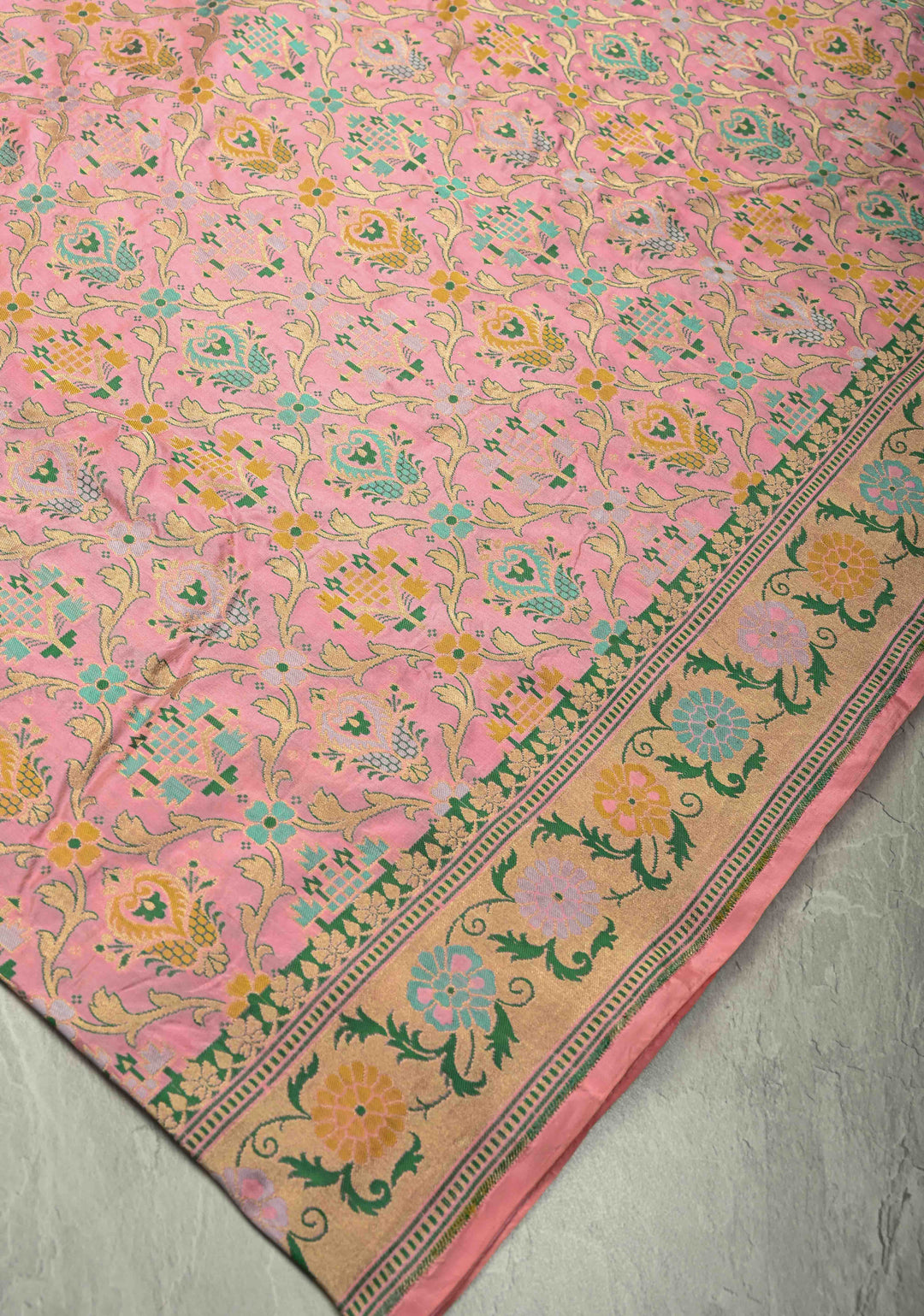 Pink Banarasi Meenakari Patola Design Saree in Pure Katan Silk with Intricate Pallu | SILK MARK CERTIFIED