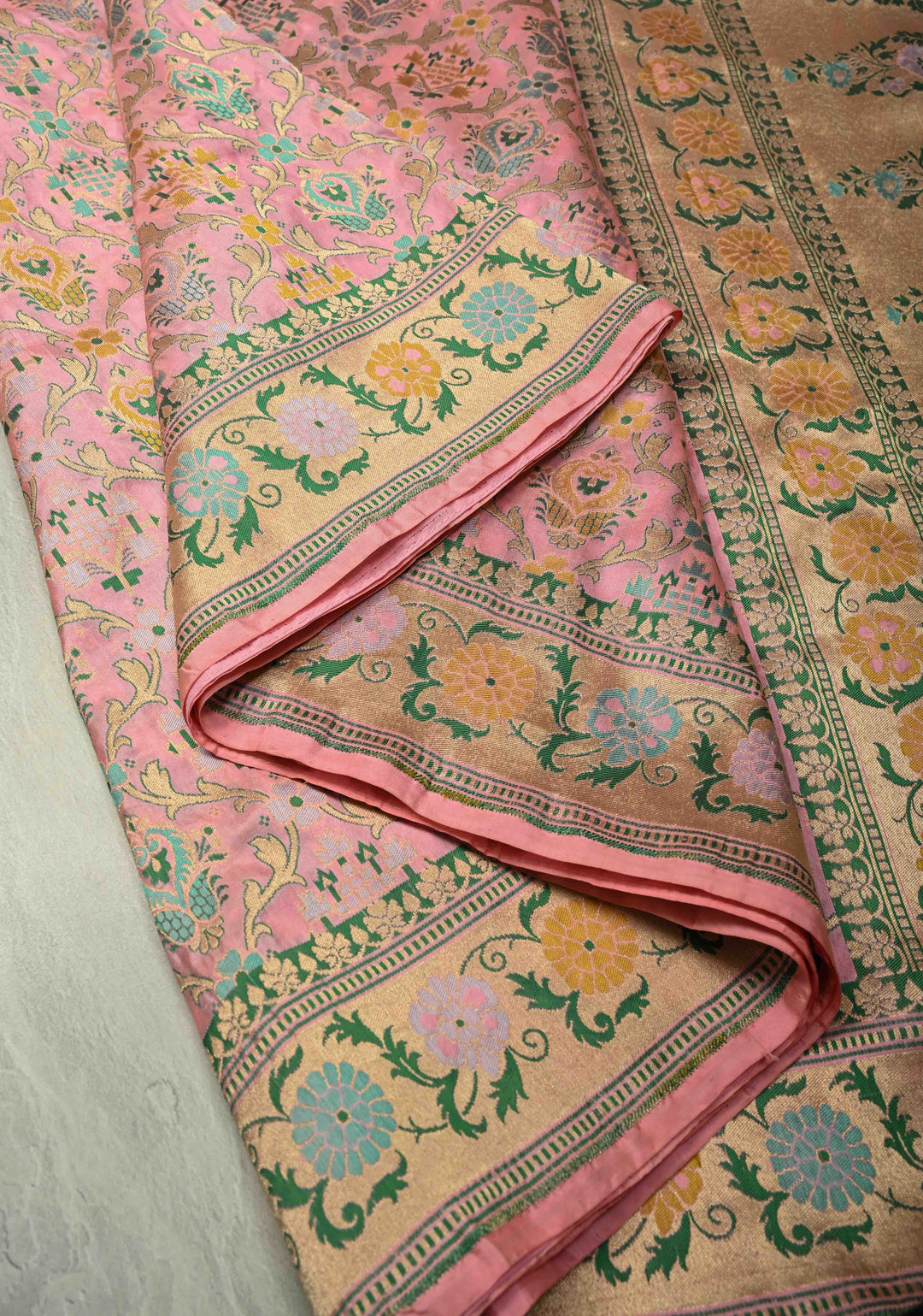 Pink Banarasi Meenakari Patola Design Saree in Pure Katan Silk with Intricate Pallu | SILK MARK CERTIFIED