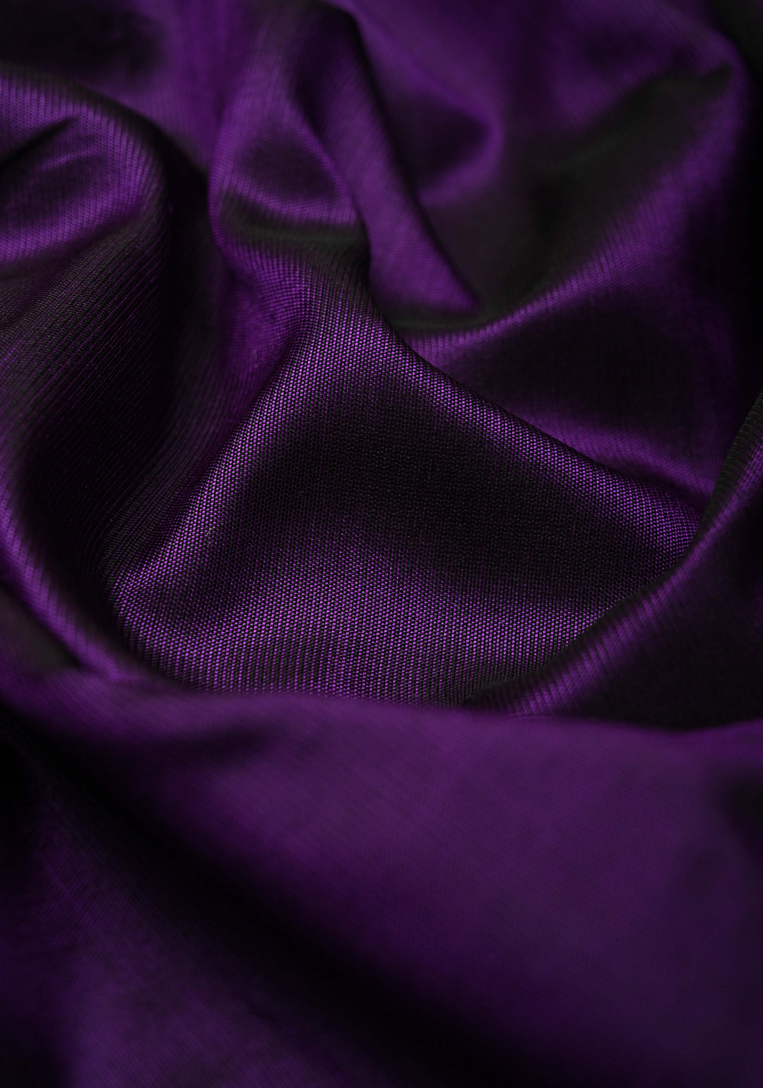 Eggplant Purple Banarasi Katan Silk Saree with and Ganga Ghat Temple Zari Border | SILK MARK CERTIFIED