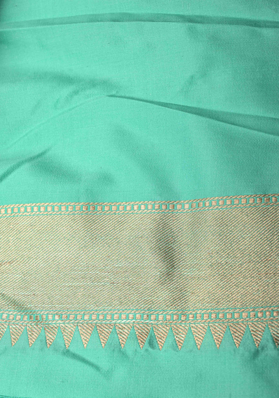 Seafoam Green Pure Banarasi Katan Silk Saree with Paithani Style Borders and Pallu | SILK MARK CERTIFIED