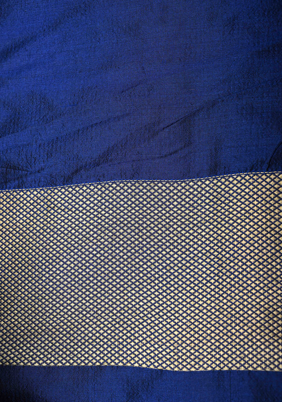 Shades of Blue Rangkaat Style Banarasi Katan Silk Saree and Persian Floral Brocade and Scallop Zari Border | SILK MARK CERTIFIED