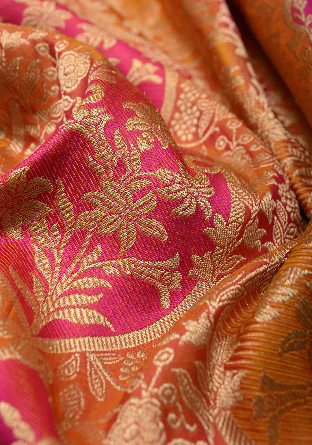 Multicolor Rangkaat Style Banarasi Katan Silk Saree and Persian Floral Brocade and Zari Border | SILK MARK CERTIFIED