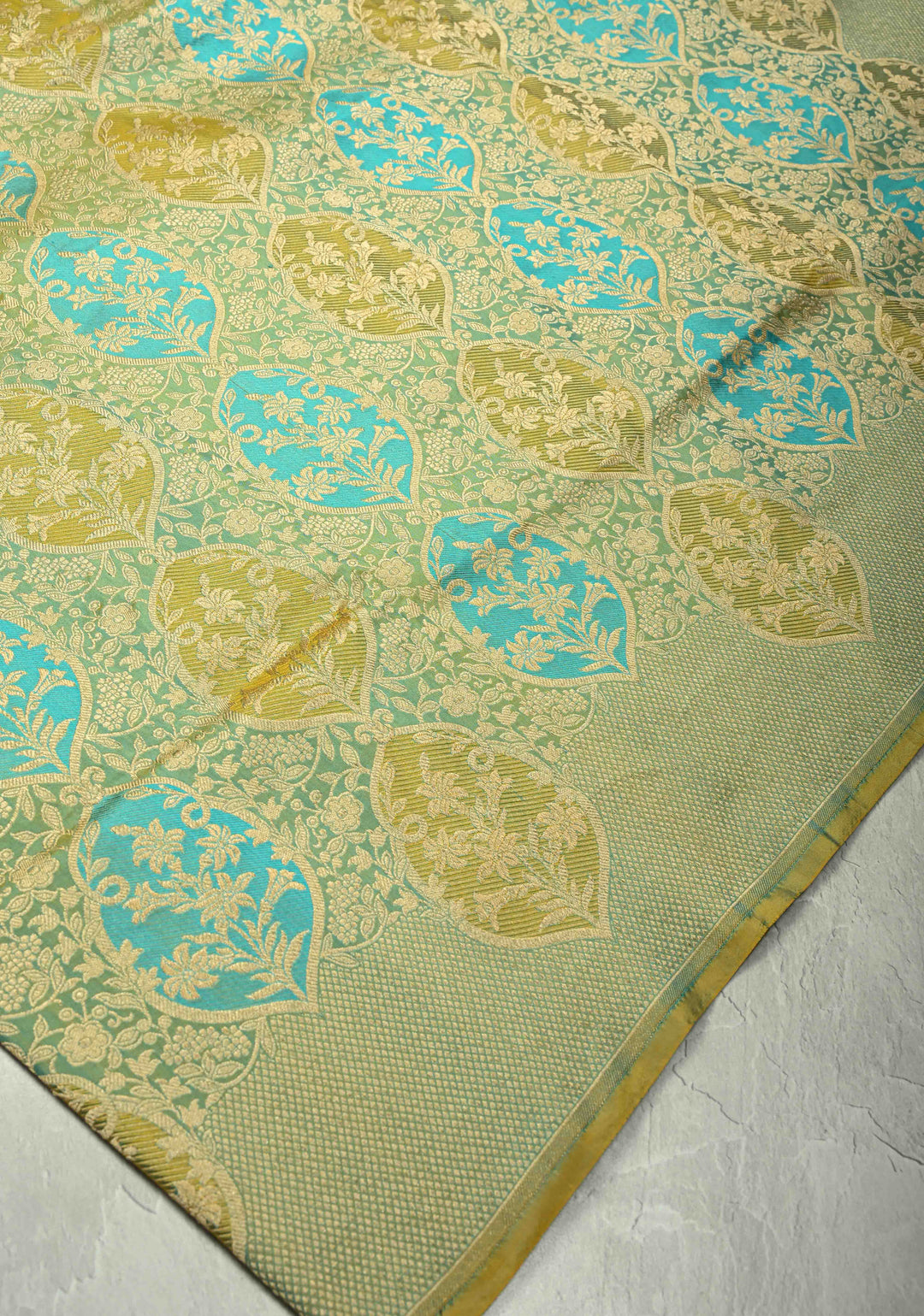 Multicolor Rangkaat Style Banarasi Katan Silk Saree and Persian Floral Brocade and Zari Border | SILK MARK CERTIFIED