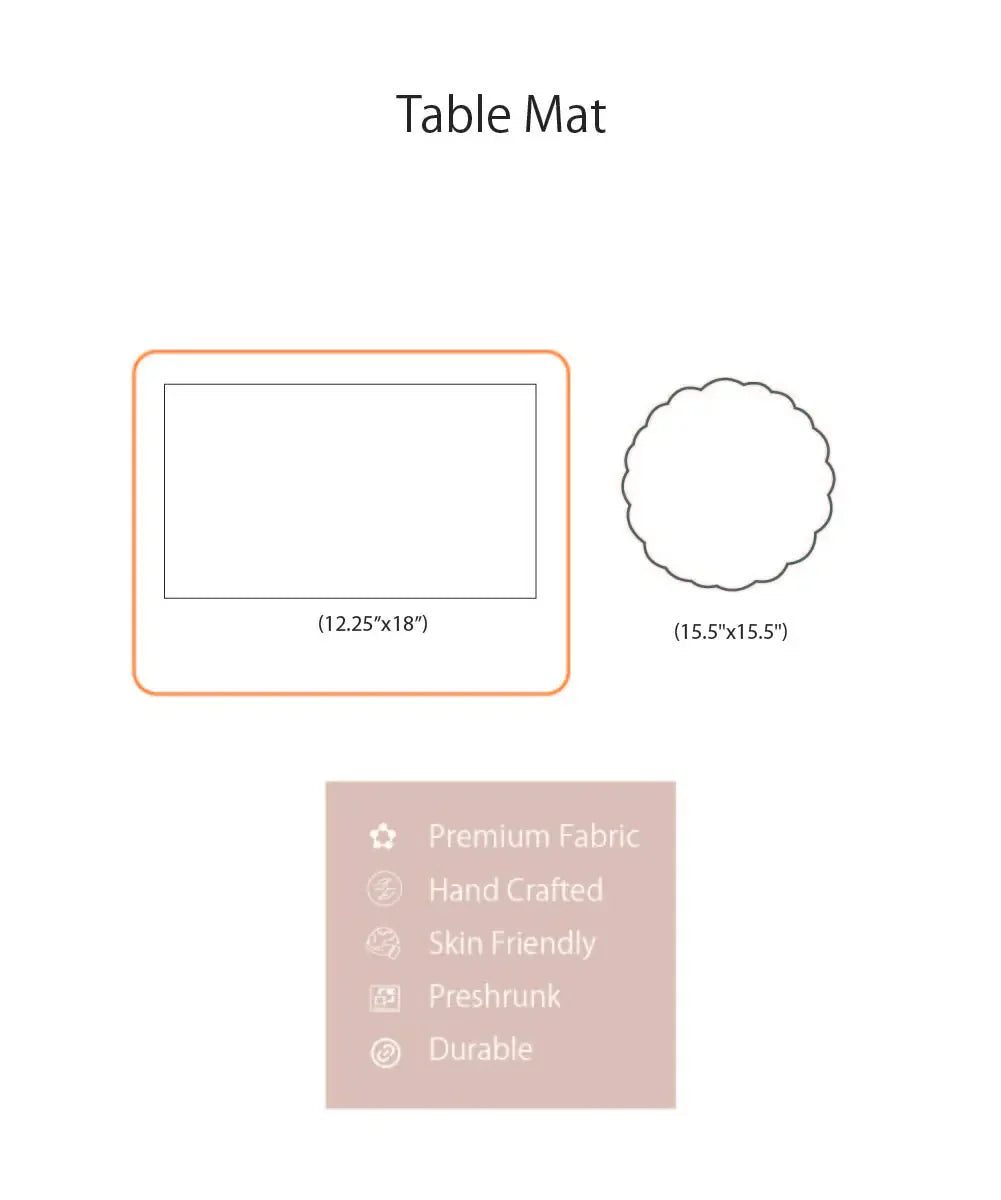 Set of 4 pcs Beige Cutwork Embroidered Cotton Slub Table Mats | SHOBITAM