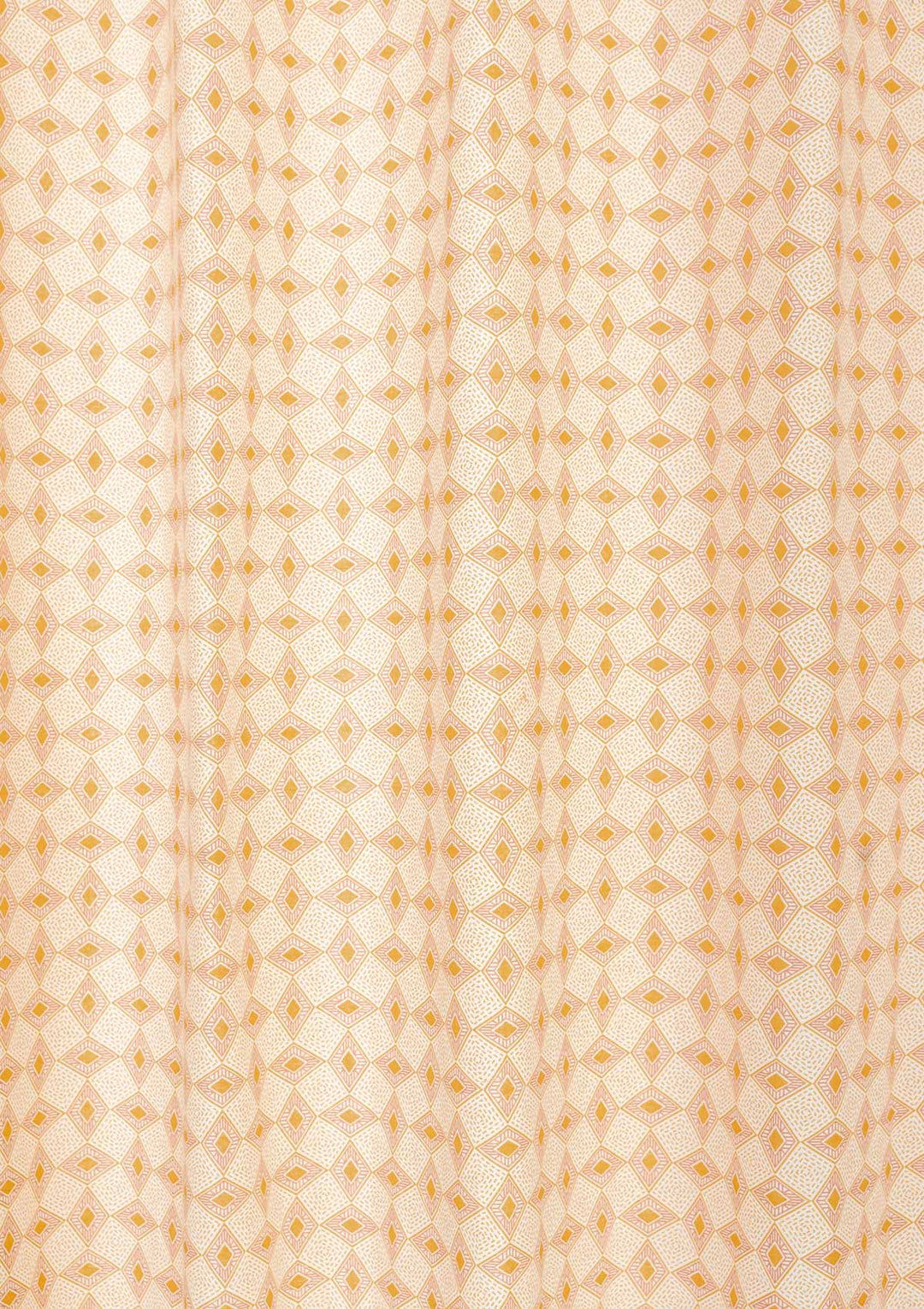 Terrazo 100% cotton geometric curtain for living room - Light Reduction - Mustard - Single - Single Piece | SHOBITAM