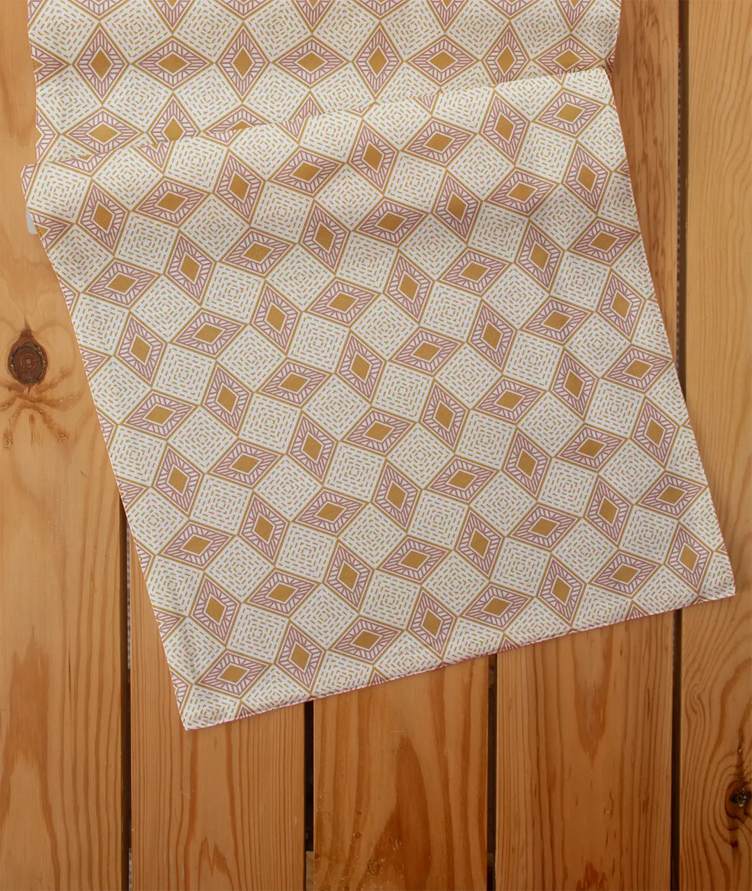 Terrazo 100% cotton geometric table runner for 4 seater or 6 seater dining | SHOBITAM