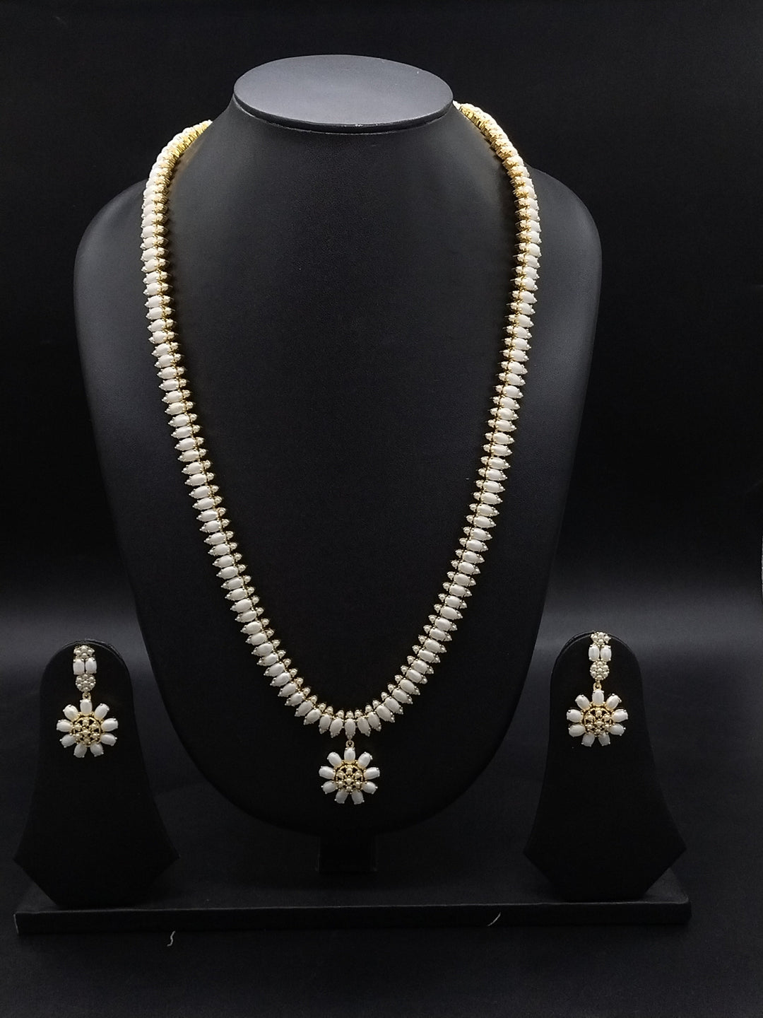 Sunburst Elegance Freshwater Pearl Long Haram Set | SHOBITAM