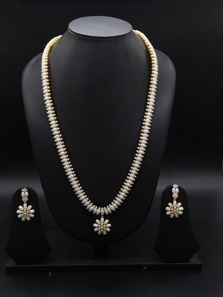 Sunburst Elegance Freshwater Pearl Long Haram Set | SHOBITAM