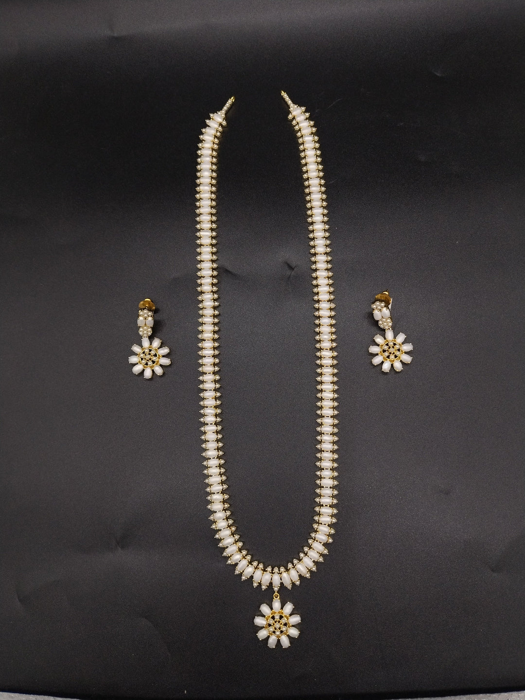 Sunburst Elegance Freshwater Pearl Long Haram Set | SHOBITAM