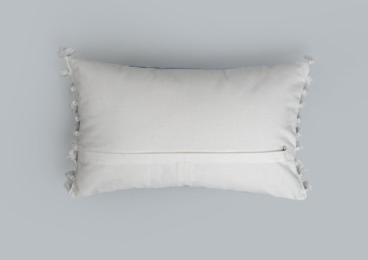 Timberland Indigo Geometric Cushion Cover – 100% Cotton 12" x 20" | SHOBITAM