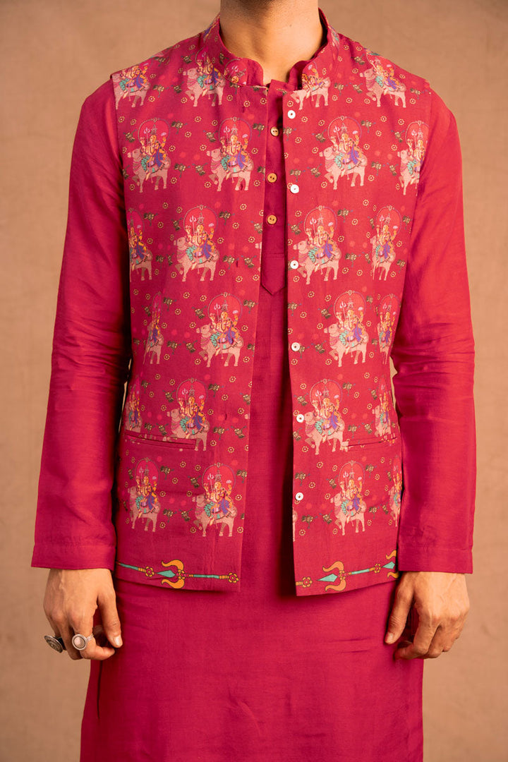 Mahesh Maroon jacket | SHOBITAM