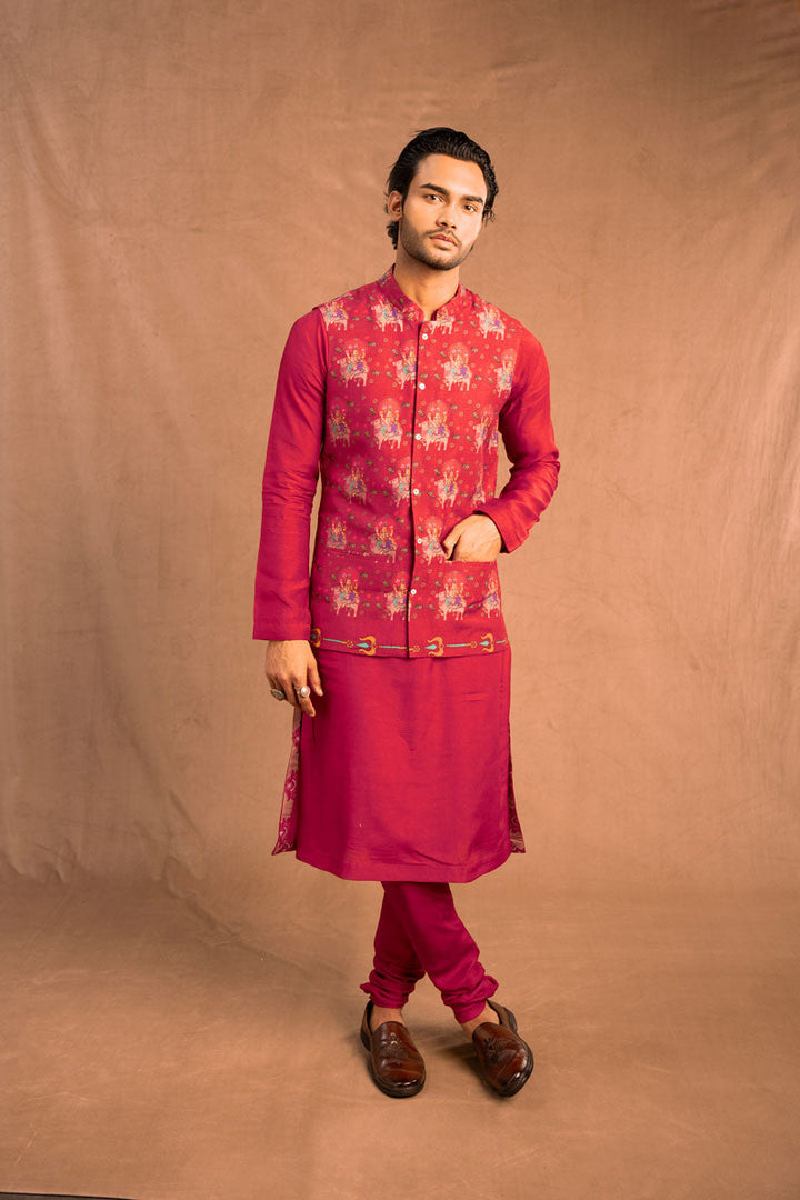 Mahesh Maroon jacket | SHOBITAM