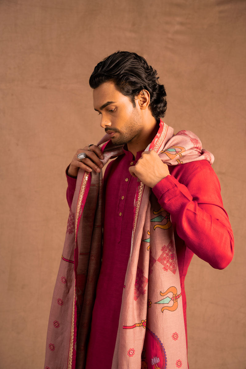 Maroon set-2 ( kurta + churidar) | SHOBITAM