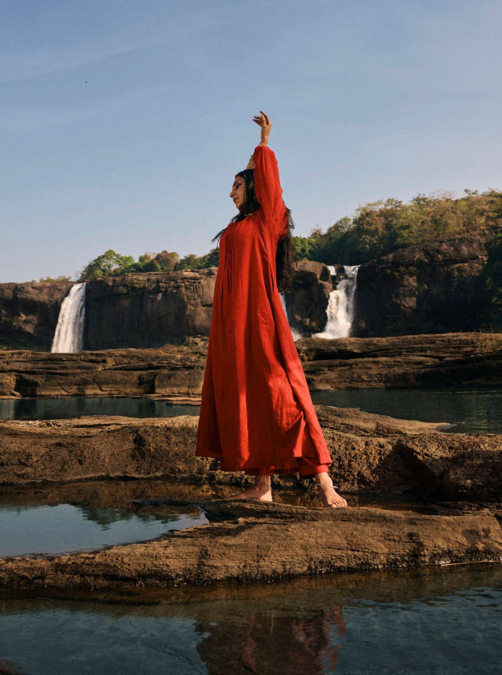 Carrot Cotton Dobby Kurta Pant Set | SHOBITAM