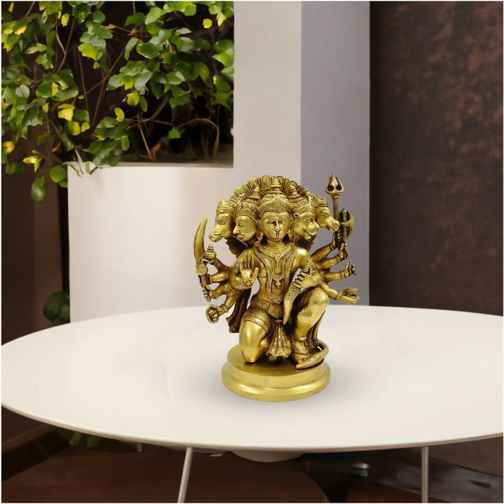 BRASS PANCHAMUKHI HANUMAN IDOL 11*9*6 | SHOBITAM