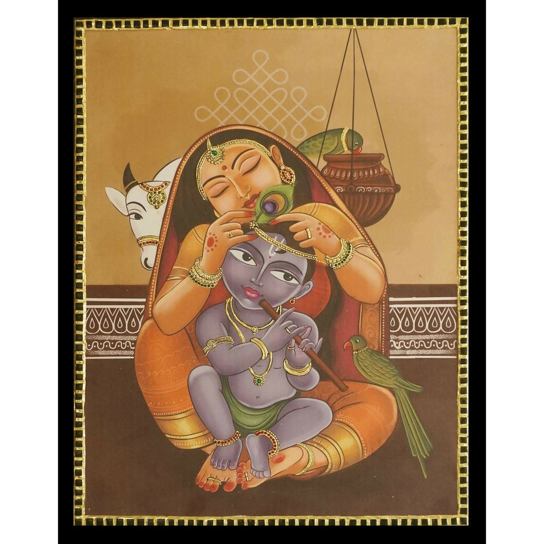 TANJORE PAINTING YASODHA KRISHNA 24*18 | SHOBITAM