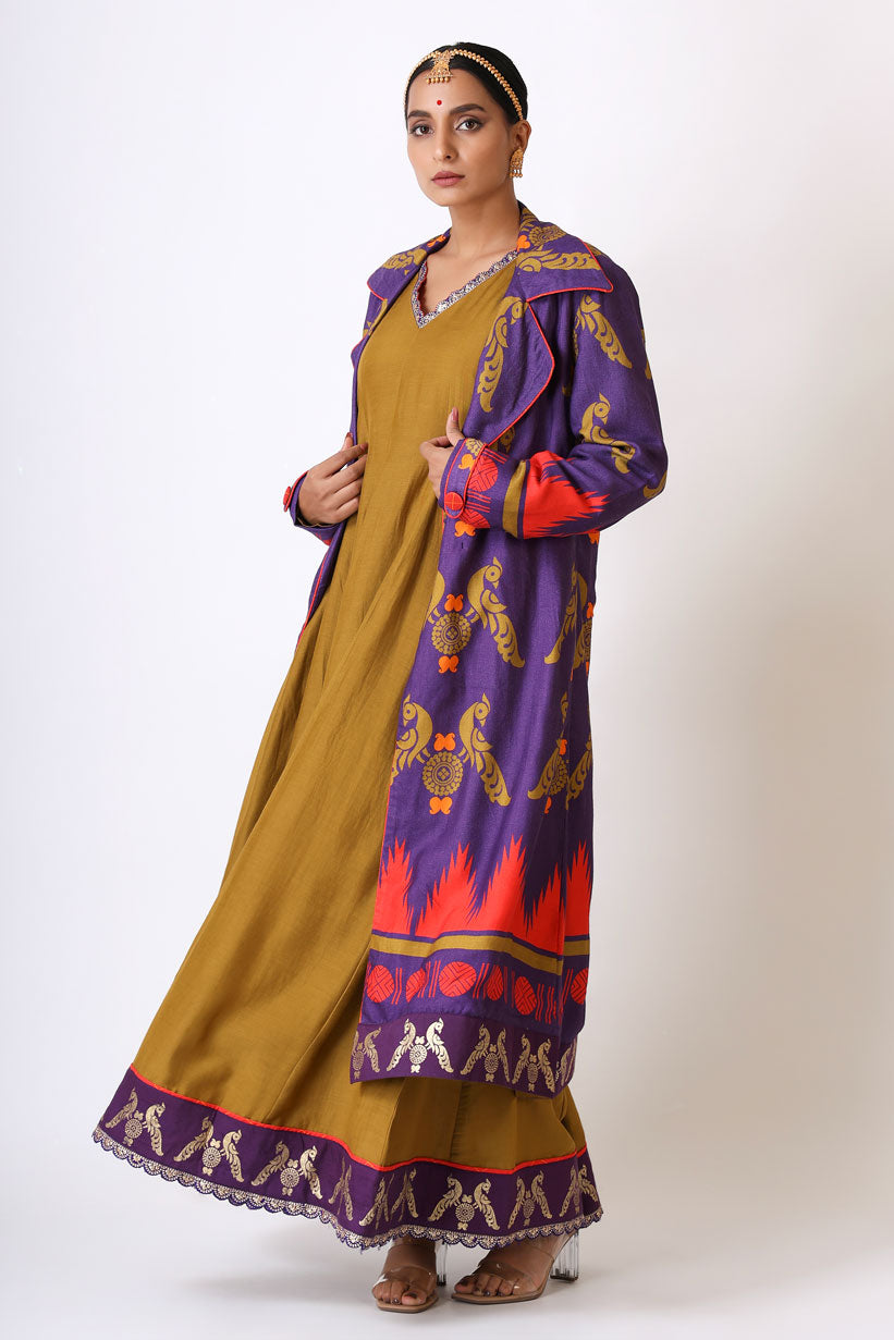 Sambandh Olive anarkali dress | SHOBITAM