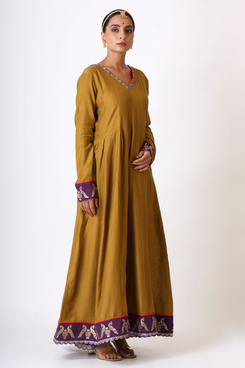 Sambandh Olive anarkali dress | SHOBITAM
