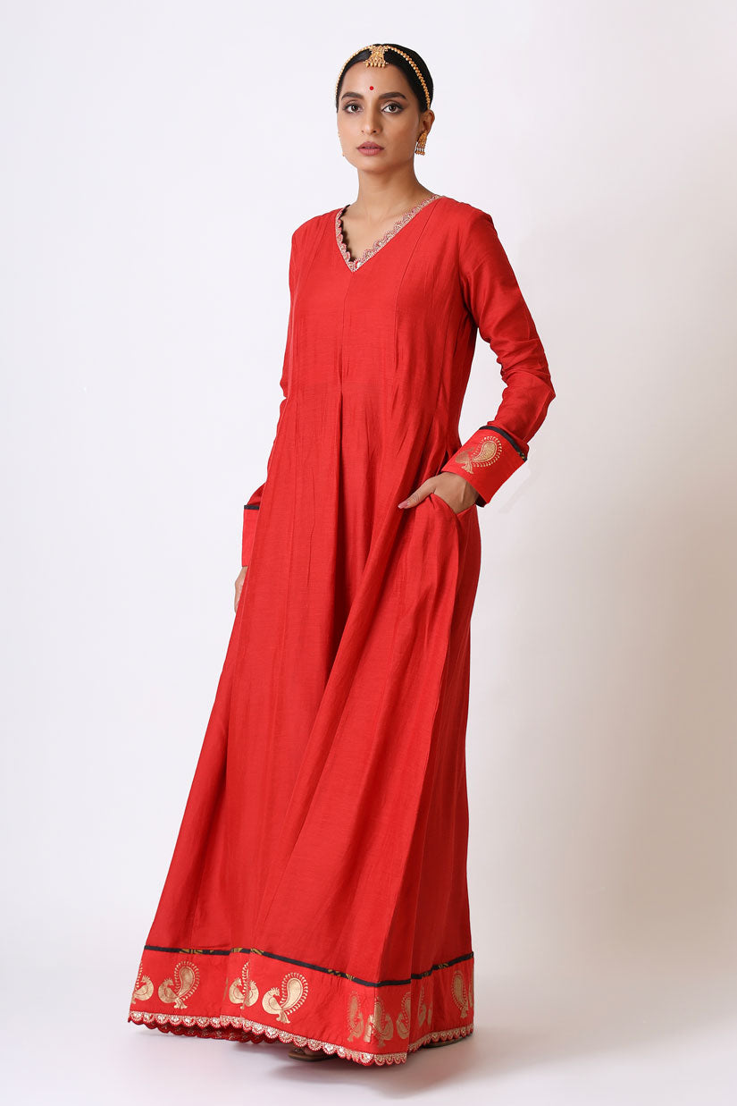 Sambandh Red anarkali dress | SHOBITAM
