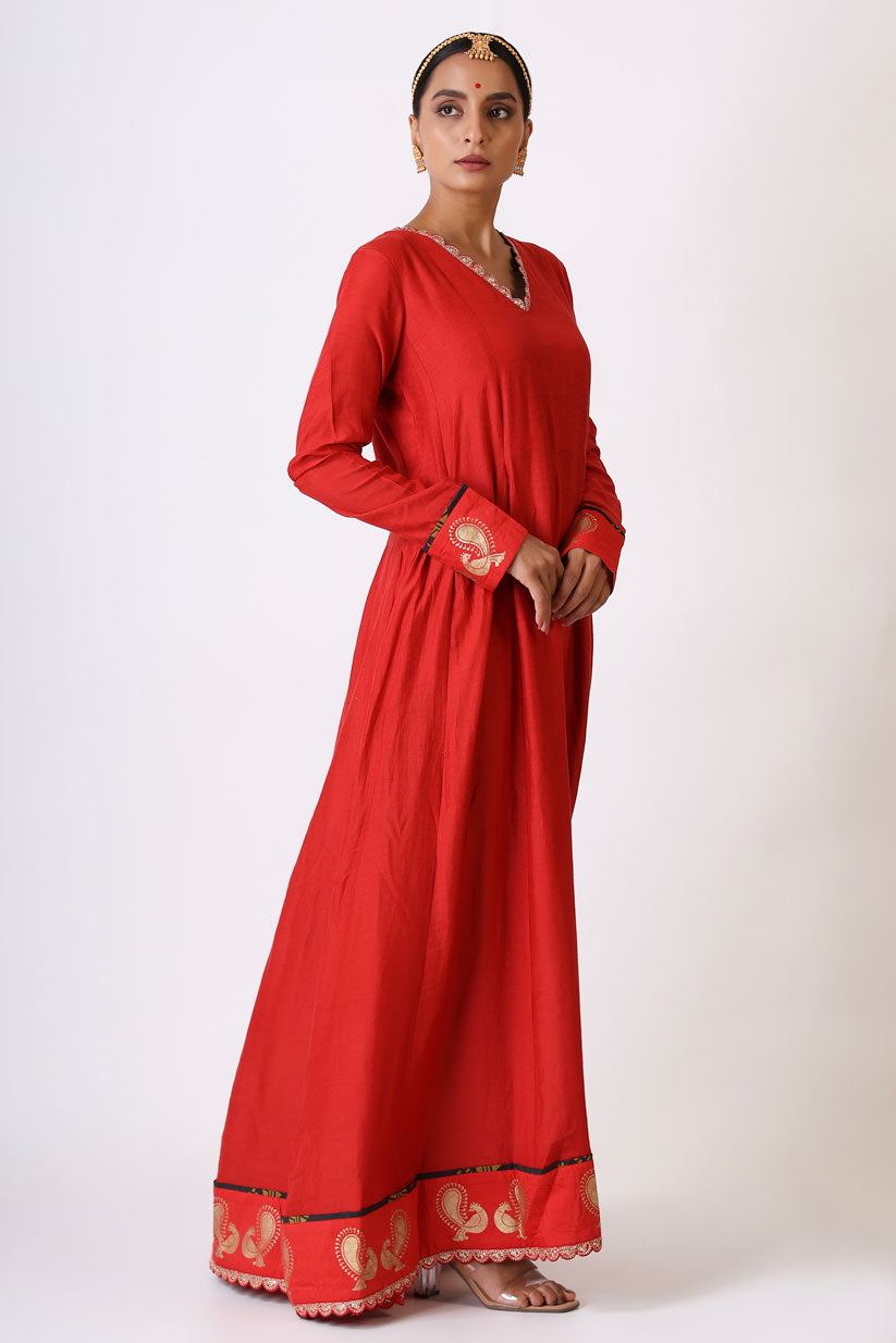 Sambandh Red anarkali dress | SHOBITAM