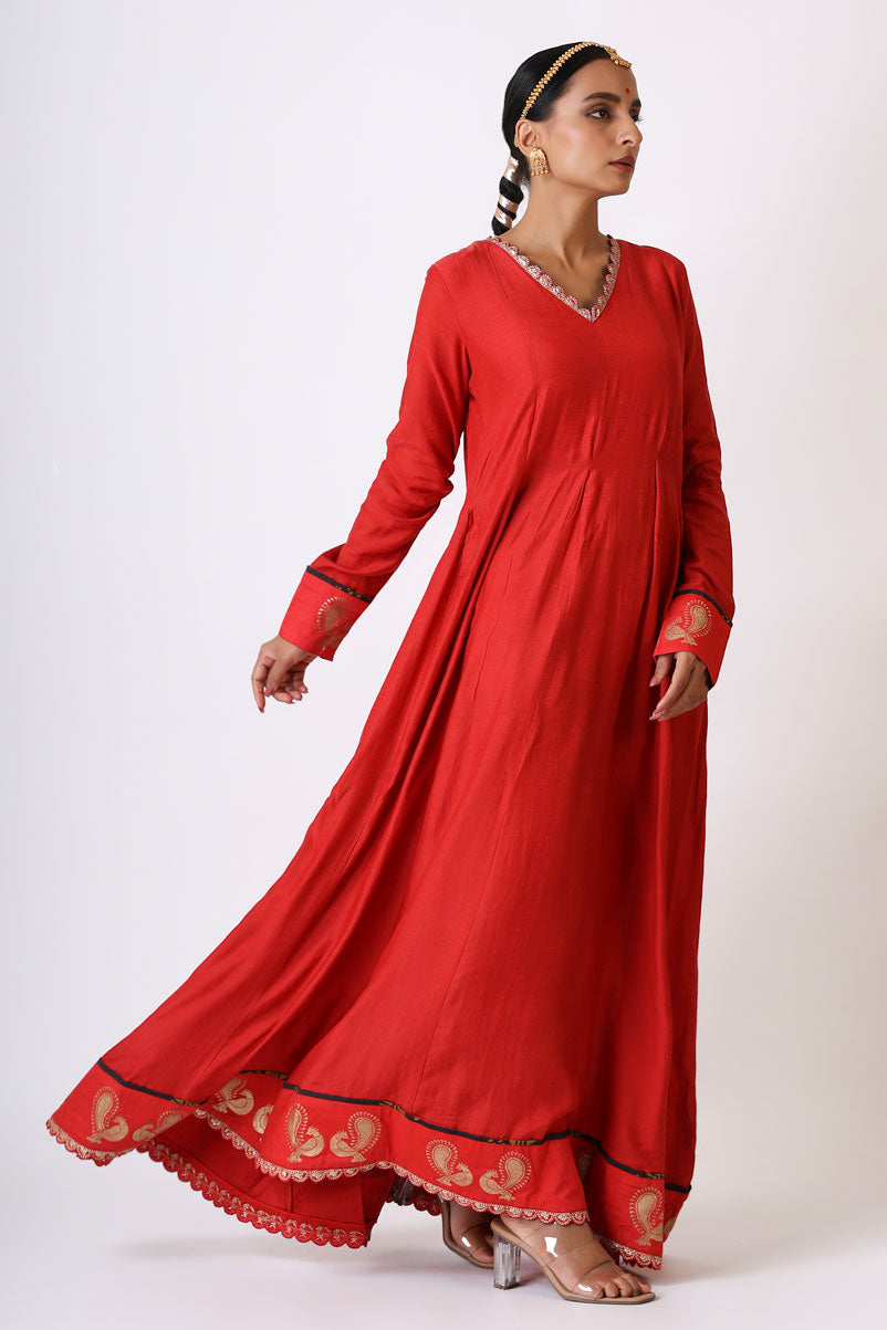 Sambandh Red anarkali dress | SHOBITAM