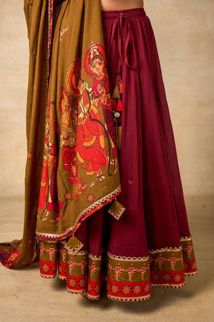 Sita Ram Anant olive dupatta | SHOBITAM