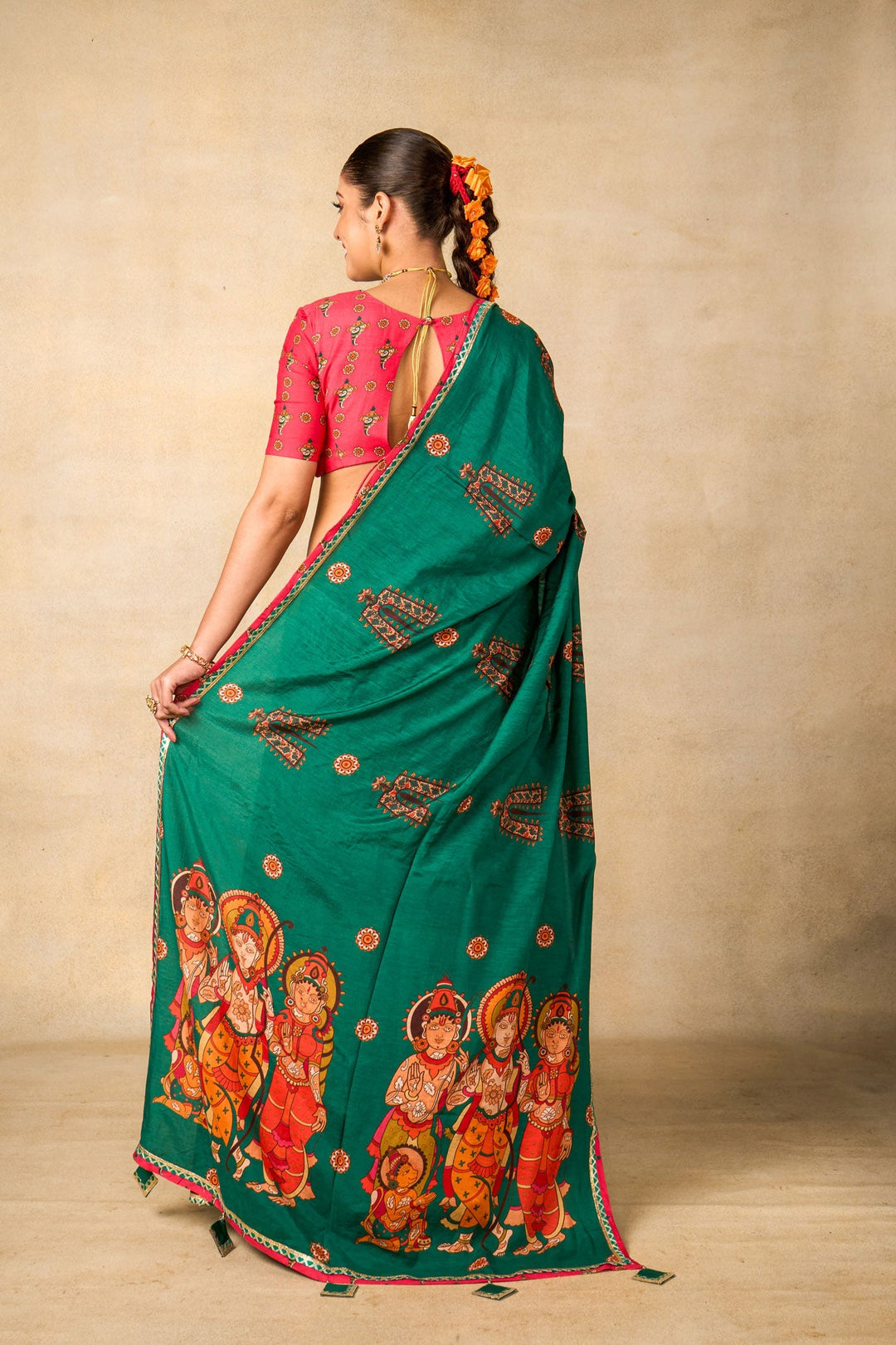 Ram Charit olive Lehenga set (SET OF 3) | SHOBITAM