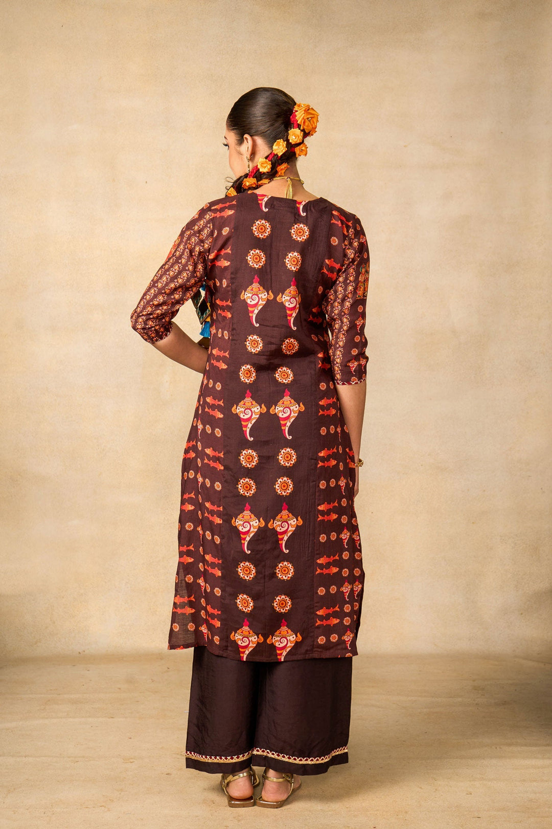 Samudra sutra coffee set of 2 ( kurta + palazzo ) | SHOBITAM
