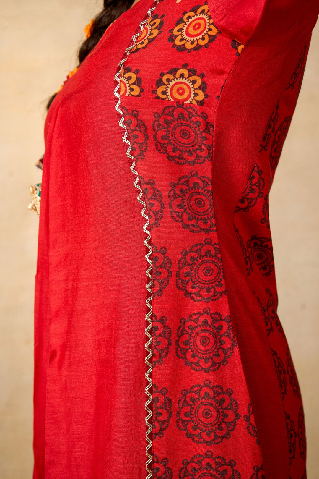 Ayodhya Aabha Red set of 2 ( kurta + salwar ) | SHOBITAM