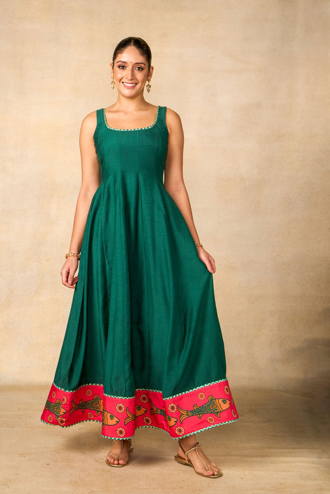 Matsya rekha emerald dress | SHOBITAM