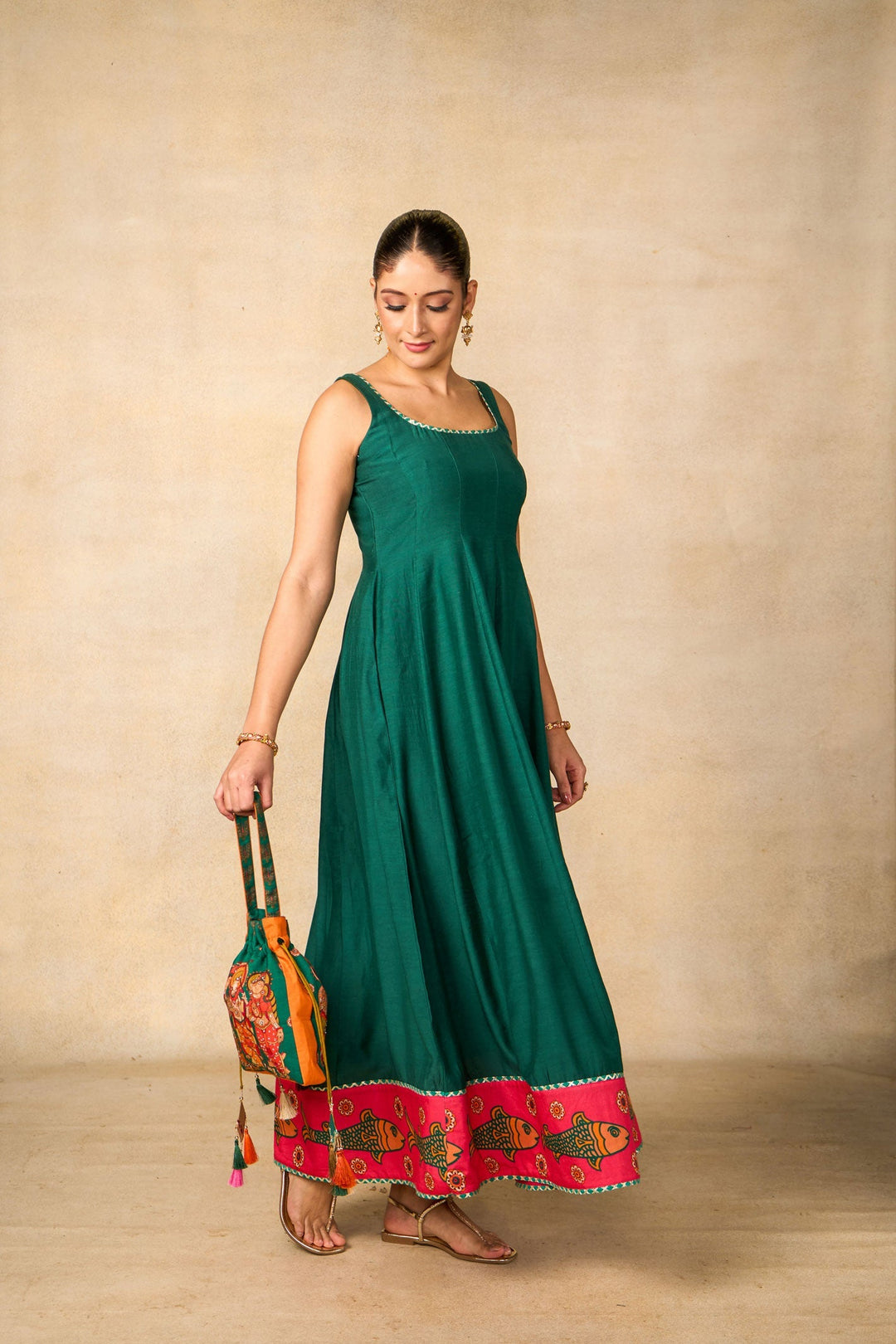 Matsya rekha emerald dress | SHOBITAM