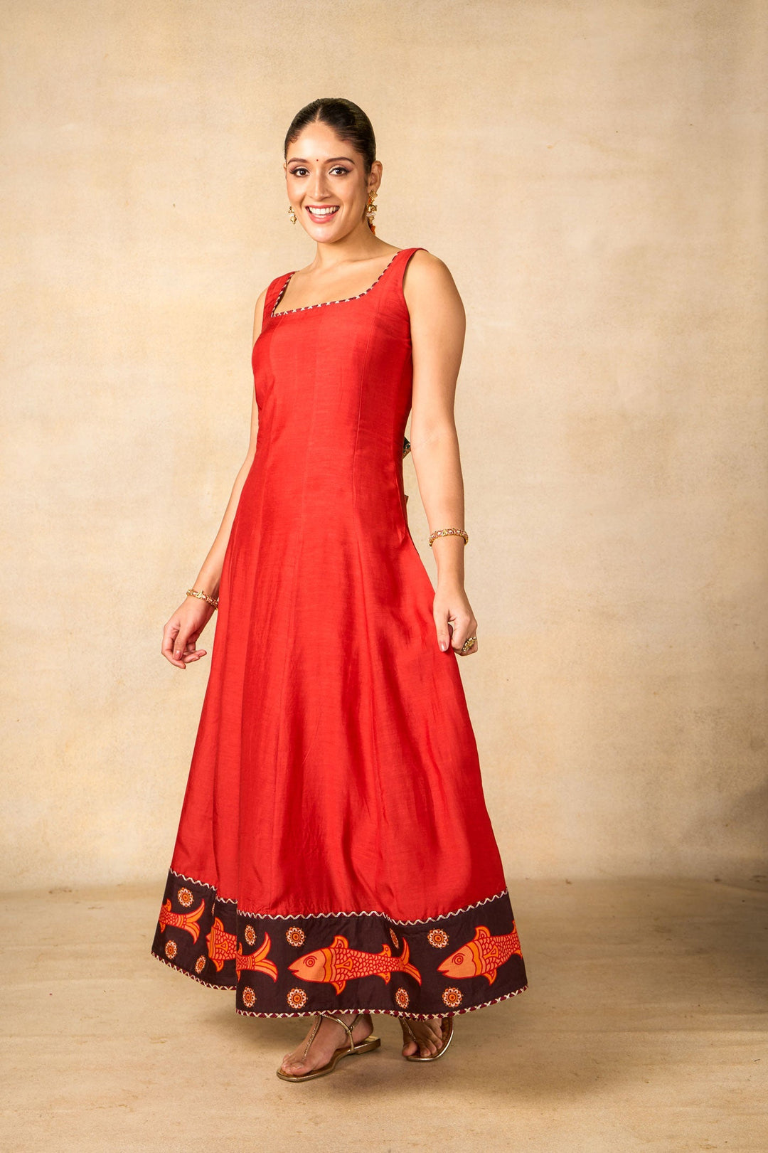 Matsya rekha red dress | SHOBITAM