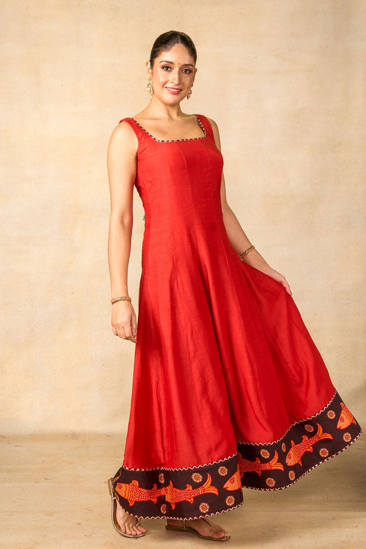 Matsya rekha red dress | SHOBITAM