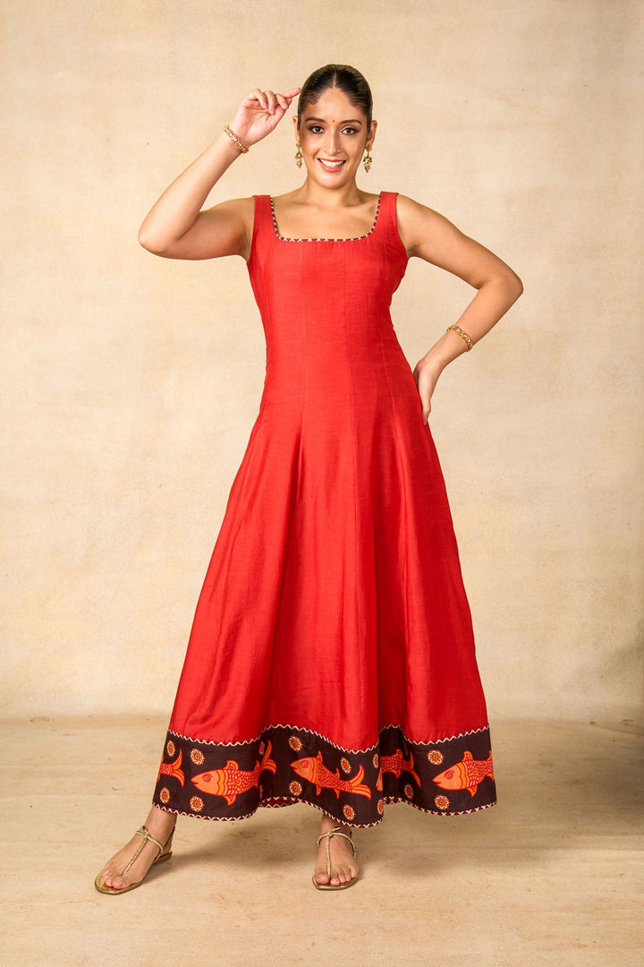 Matsya rekha red dress | SHOBITAM