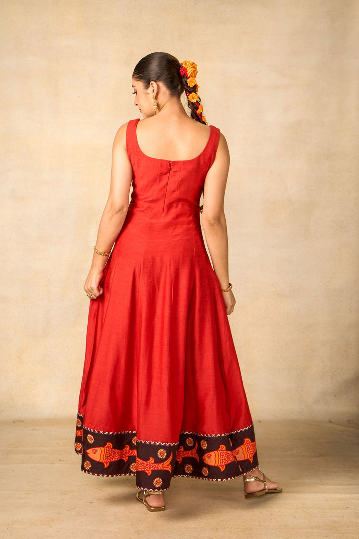 Matsya rekha red dress | SHOBITAM