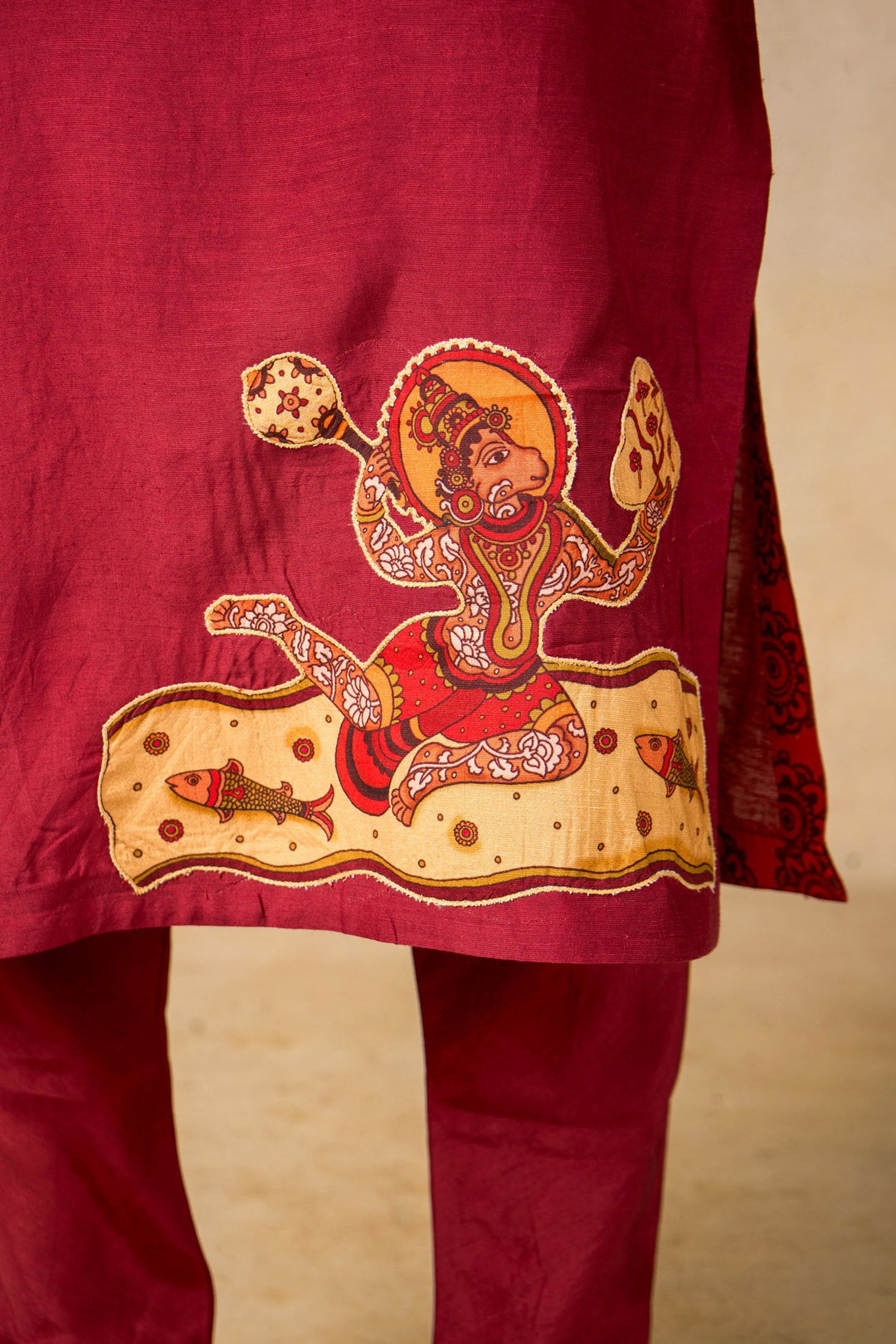 Hanumat Shakti set of 3 (kurta + churidar+ jacket) | SHOBITAM