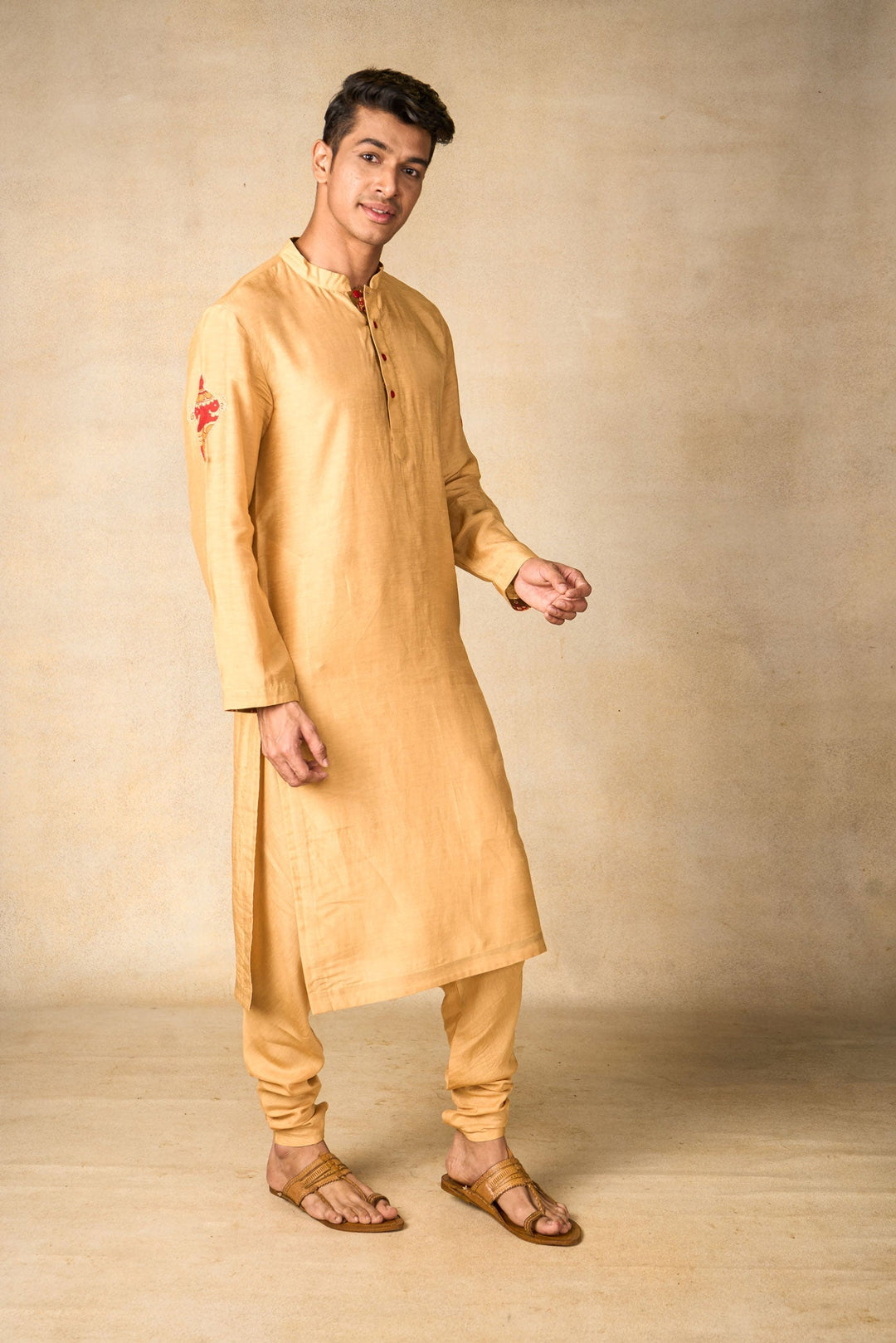 Shankha naad set of 3 (kurta + churidar+jacket ) | SHOBITAM