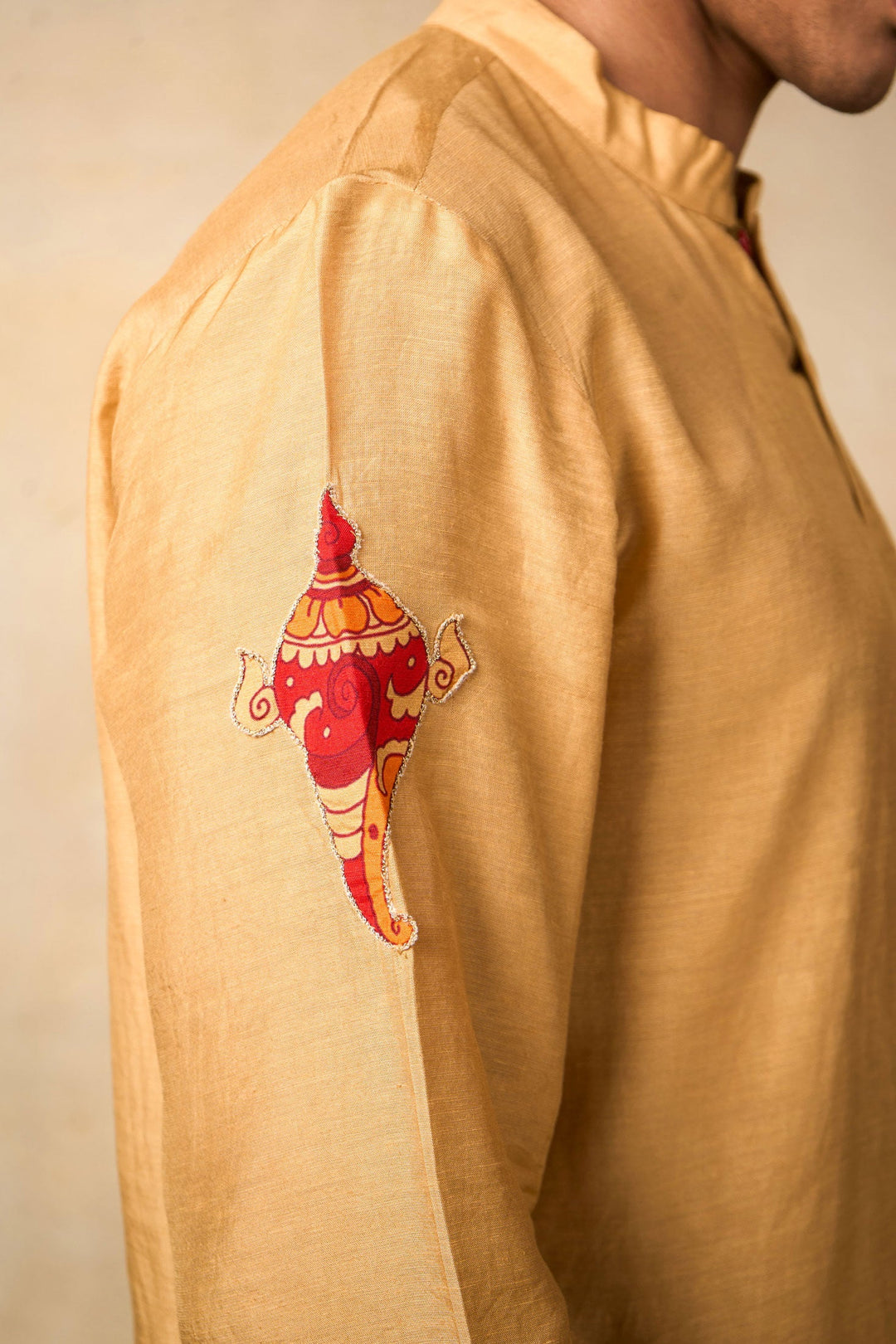 Shankha naad set of 3 (kurta + churidar+jacket ) | SHOBITAM