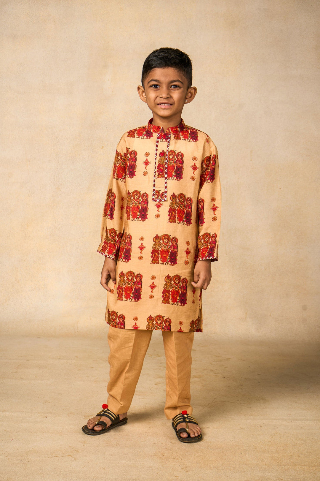Matsya Mudra Cream kurta + pant | SHOBITAM
